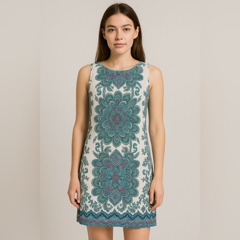London Times Blue Halter Midi Dress